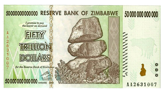 50 Trillion Zimbabwe Notes