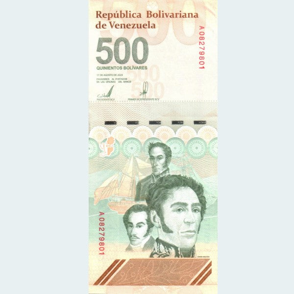 500 Venezuelan Bolivar Digitales Banknote, (2023) UNC, P-121 (500 Million Soberano)