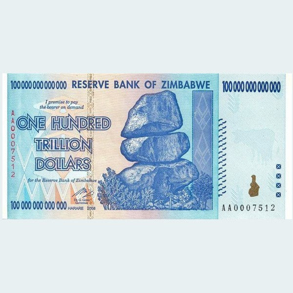 100 Trillion Zimbabwe Dollars - 1 Note