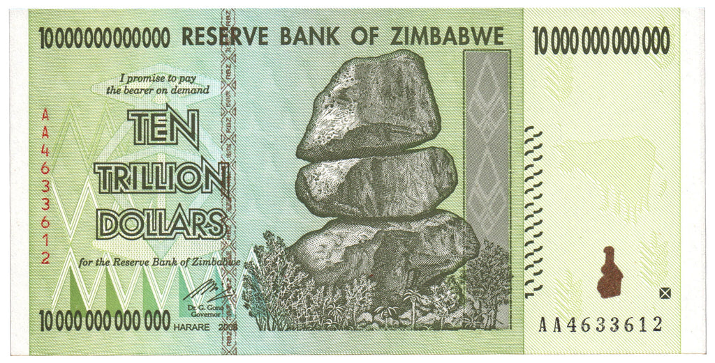 10 Trillion Zimbabwe Notes