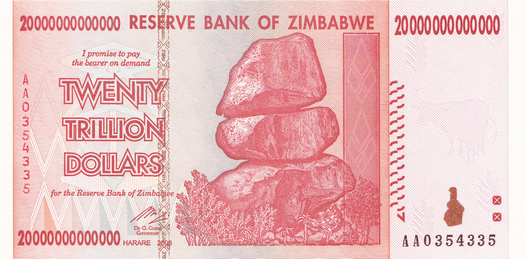 20 Trillion Zimbabwe Notes