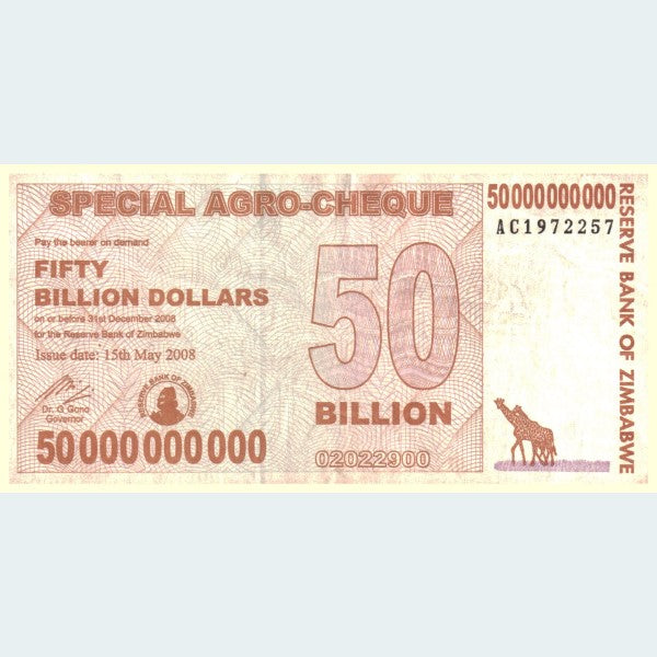 50 Billion Zimbabwe Agro Cheque CIRCULATED (CIRC)