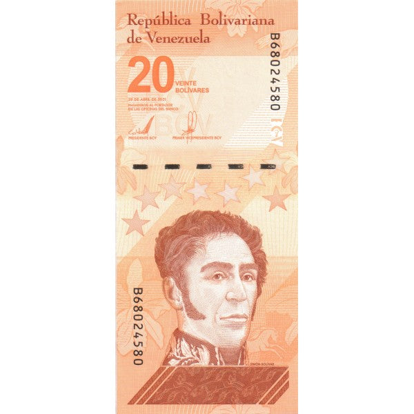 20 Venezuelan Bolivar Digitales Banknote, (2021) UNC, P-117 (20 Million Soberano)