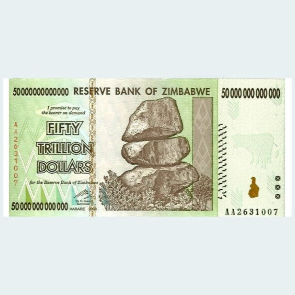 50 Trillion Zimbabwe Dollar Note - 1 Note